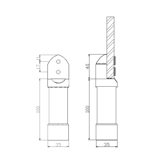 Alüminyum Mat WC Kabin Ayak 10 cm Alüminyum Mat WC Kabin Ayak 10 cm