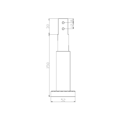 304 Paslanmaz Çelik WC Kabin Ayak 15 cm