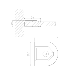 304 Paslanmaz Çelik WC Kabin U-Bağlantı 3 Adet